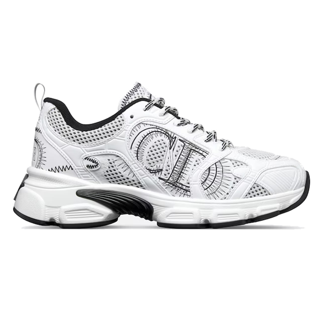 Dior Chrono Sports Shoes With Mesh Fabric And Faux Leather Trim (10) - www.newkick.vip